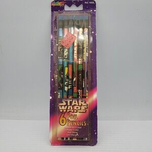 Vintage Star War's 6 Foil Pencils By Roseart No. 1653 MISP New In Package